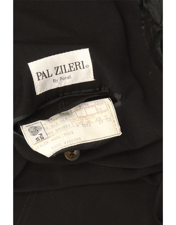 Pal Zileri Ανδρικό Μπουφάν Blazer με διπλό στήθος IT 52 XL Μαύρο παρθένο μαλλί