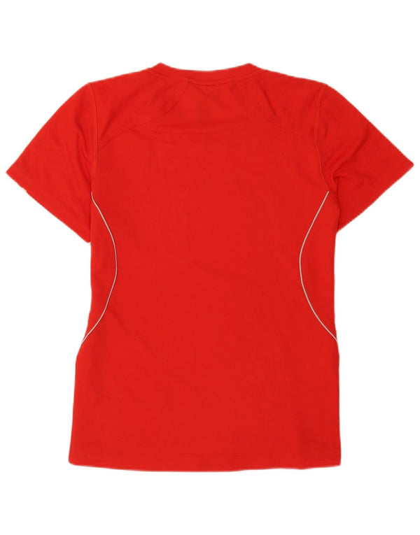 Adidas Γυναικείο T-Shirt Top UK 14 Medium Red Polyester Sports