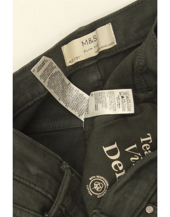Marks & Spencer Ανδρικό Slim Jeans W42 L31 Πράσινο βαμβακερό