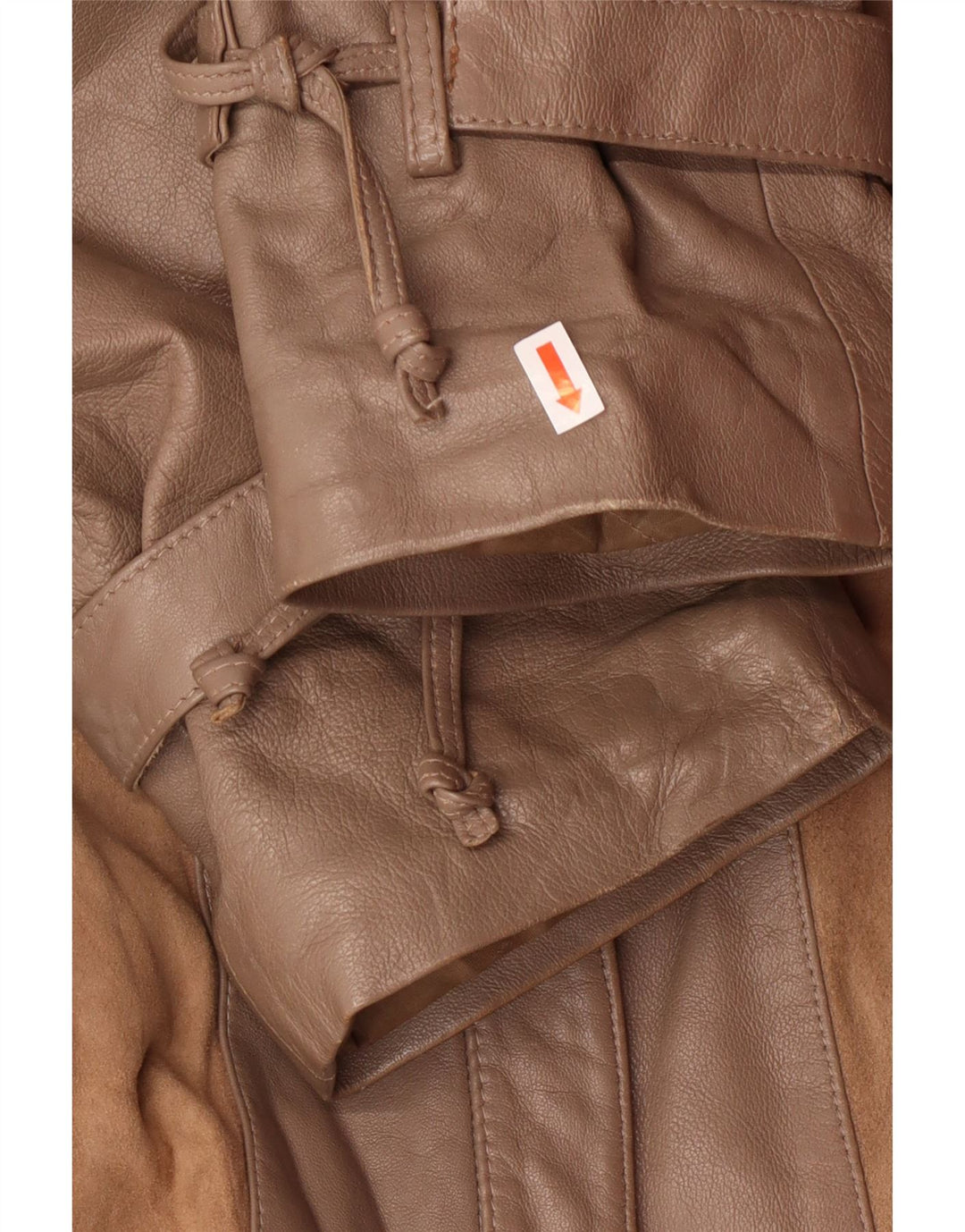 Norma Γυναικείο Loose Fit Δερμάτινο Παλτό UK 14 Medium Brown ριγέ Classic