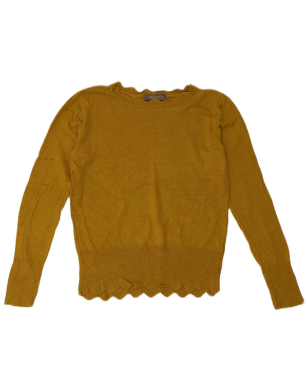 Γυναικείο πουλόβερ Oasis Boat Neck Jumper UK 10 Small Yellow Viscose