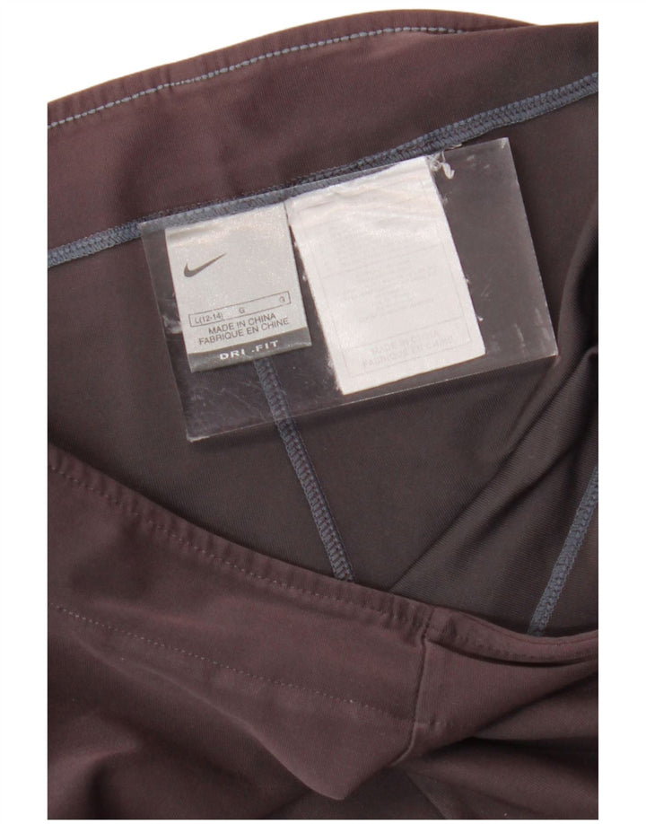 Γυναικεία NIKE Dri Fit Capri φόρμα παντελόνι UK 12/14 Μεγάλο γκρι βαμβακερό