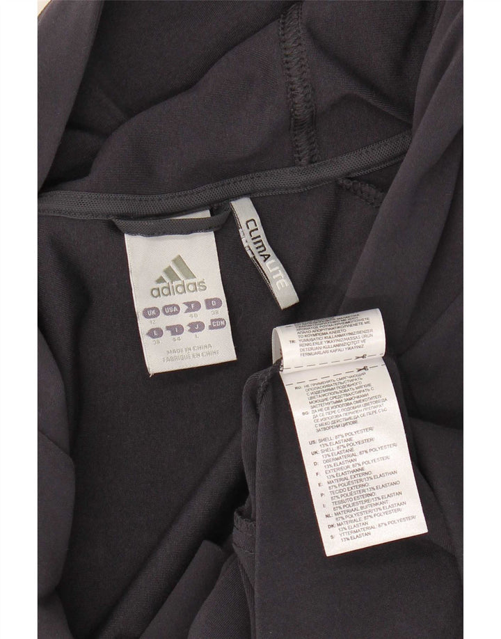 Γυναικείο πουλόβερ με κουκούλα με φερμουάρ Adidas UK 12 μεσαίο πολυεστέρας Navy