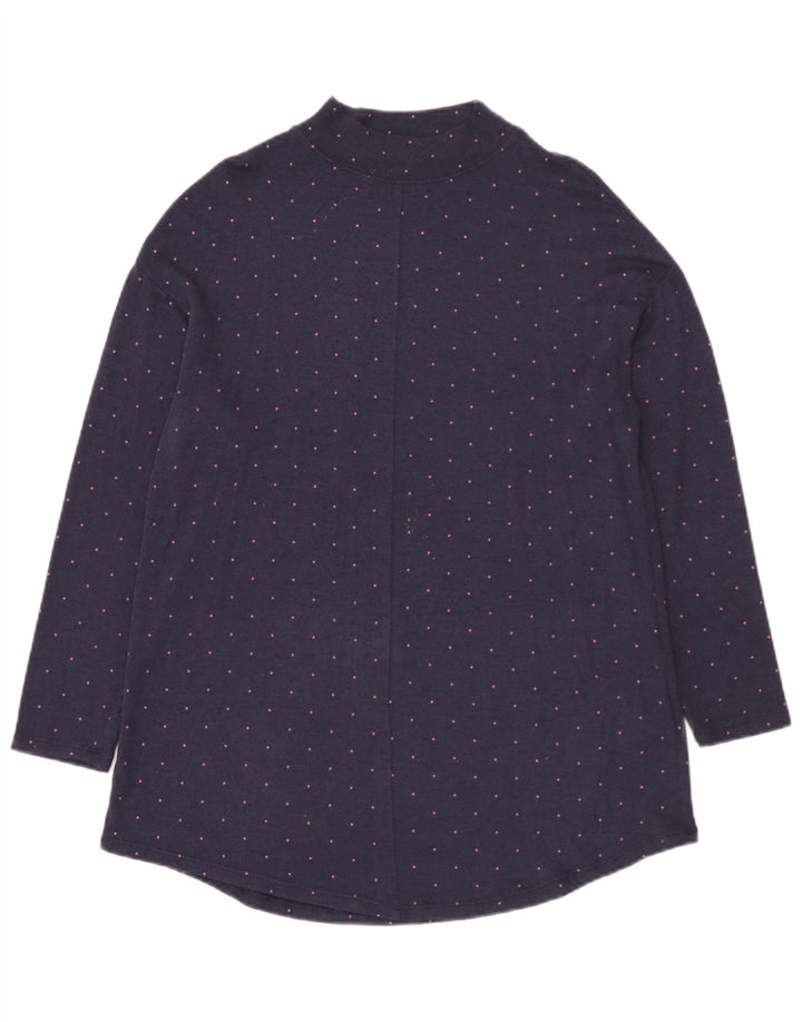Marks & Spencer Γυναικείο τοπ μακρυμάνικο UK 14 Large Navy Blue με στίγματα