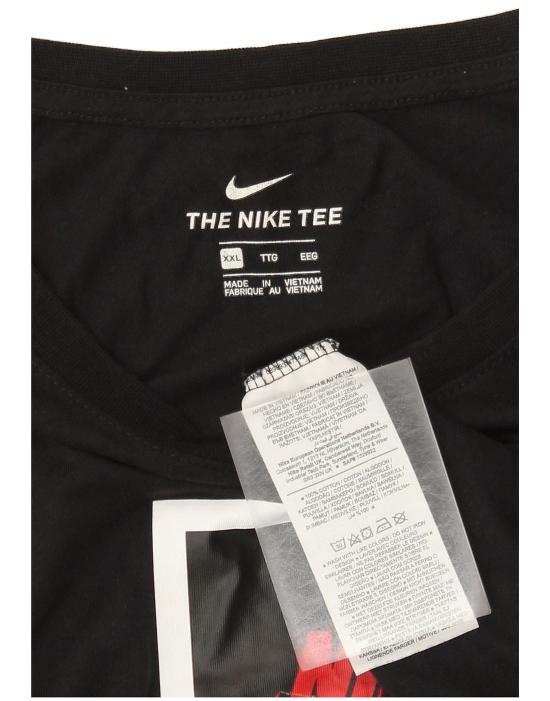 Ανδρικό γραφικό μπλουζάκι Nike 2XL μαύρο βαμβακερό