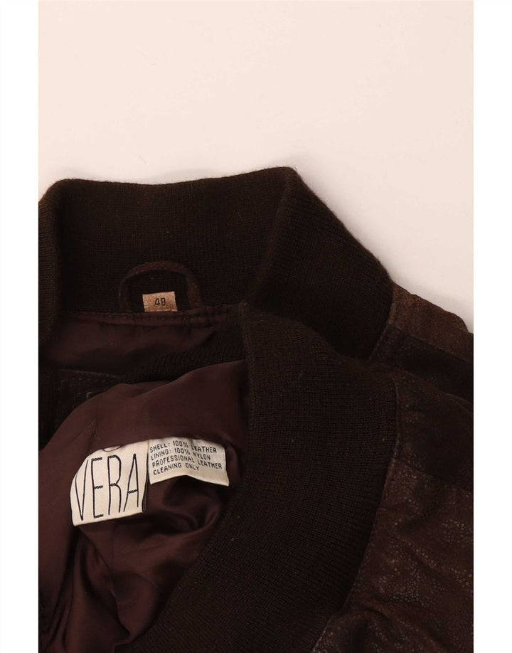 Vintage Ανδρικό Bomber Δερμάτινο Μπουφάν IT 48 Μεσαίο Καφέ