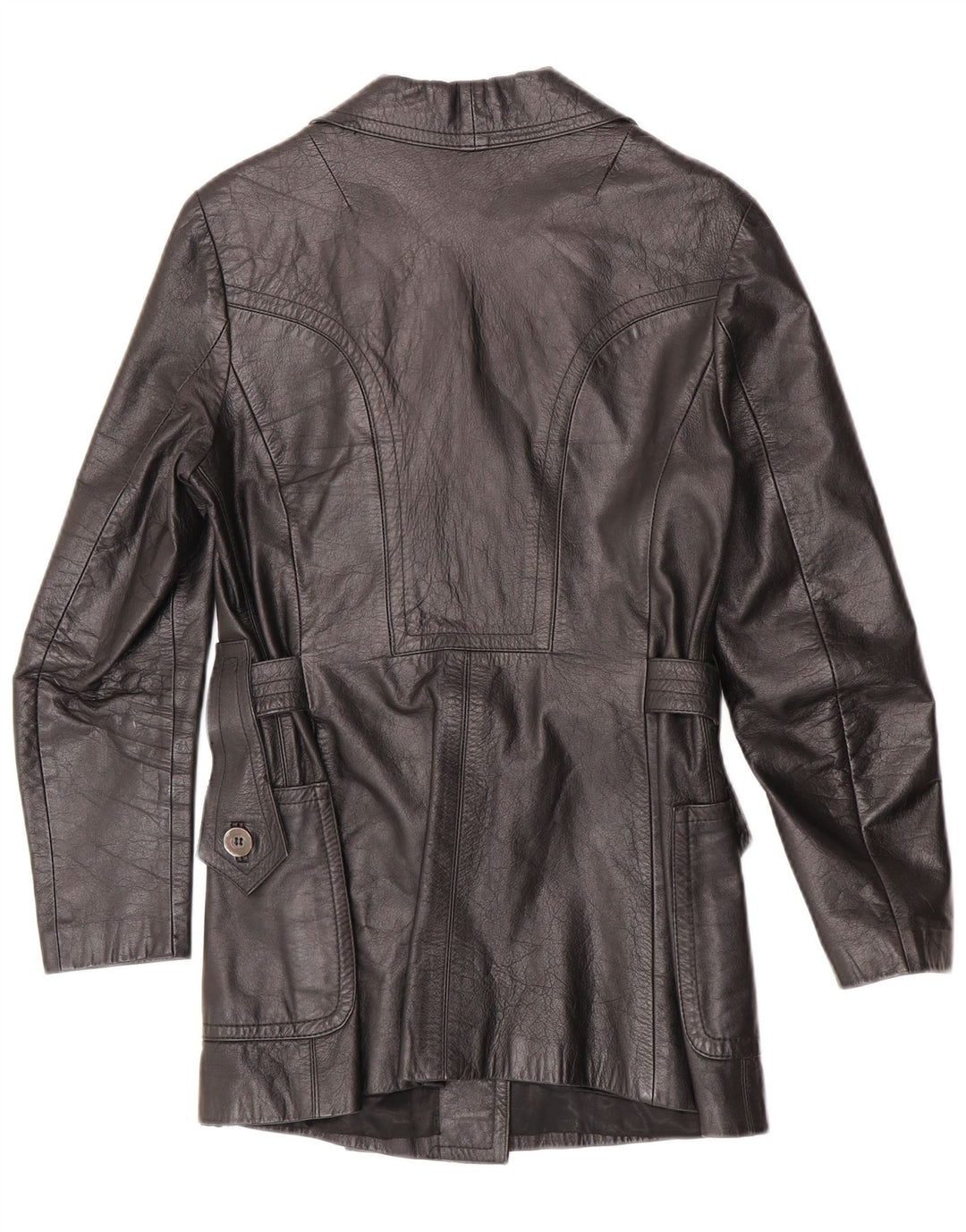 Vintage Γυναικείο Δερμάτινο Μπουφάν UK 10 Small Black Leather