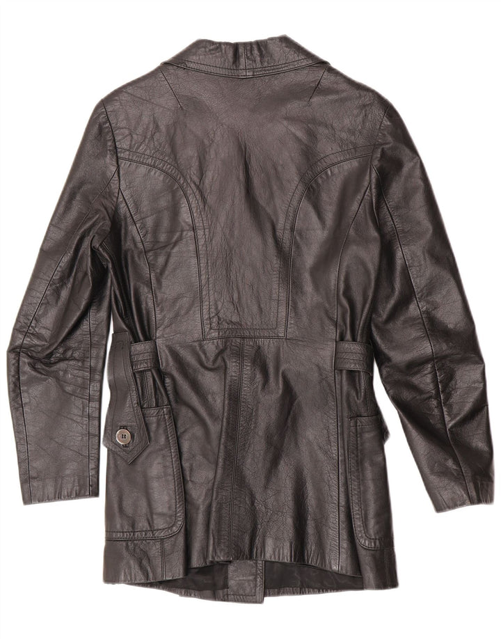 Vintage Γυναικείο Δερμάτινο Μπουφάν UK 10 Small Black Leather