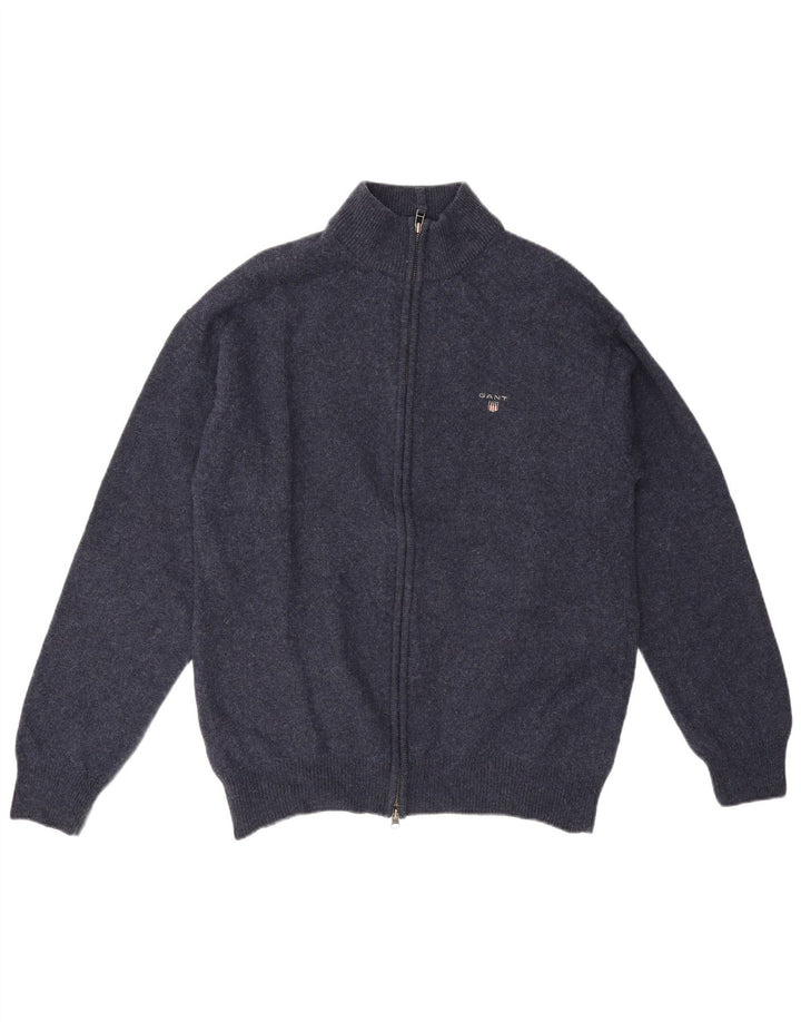 Ανδρικό πουλόβερ Gant Ζακέτα XL Navy Blue Lambswool