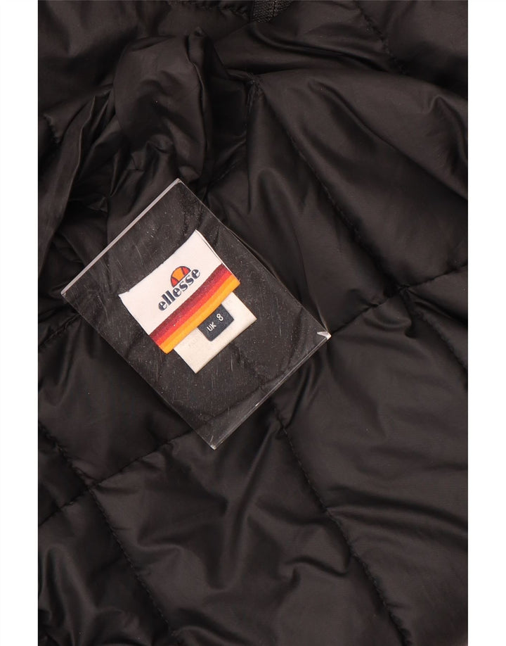 Ellesse γυναικείο μπουφάν με κουκούλα με κουκούλα και αναστρέψιμο με επένδυση UK 8 μικρό μαύρο