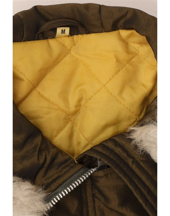 Vintage γυναικεία κουκούλα Oversized Parka Jacket UK 14 Medium Khaki Polyester