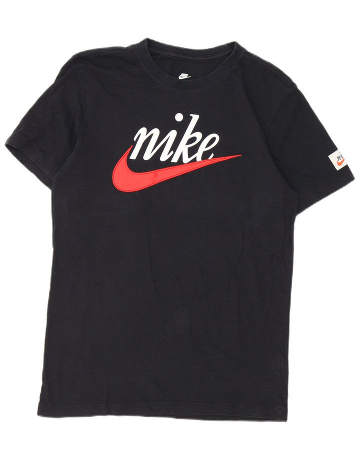 Ανδρικό γραφικό μπλουζάκι Nike, μικρό μαύρο βαμβακερό