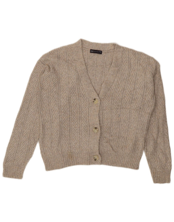 Marks & Spencer Γυναικεία ζακέτα Crop UK 14 Medium Beige Polyester