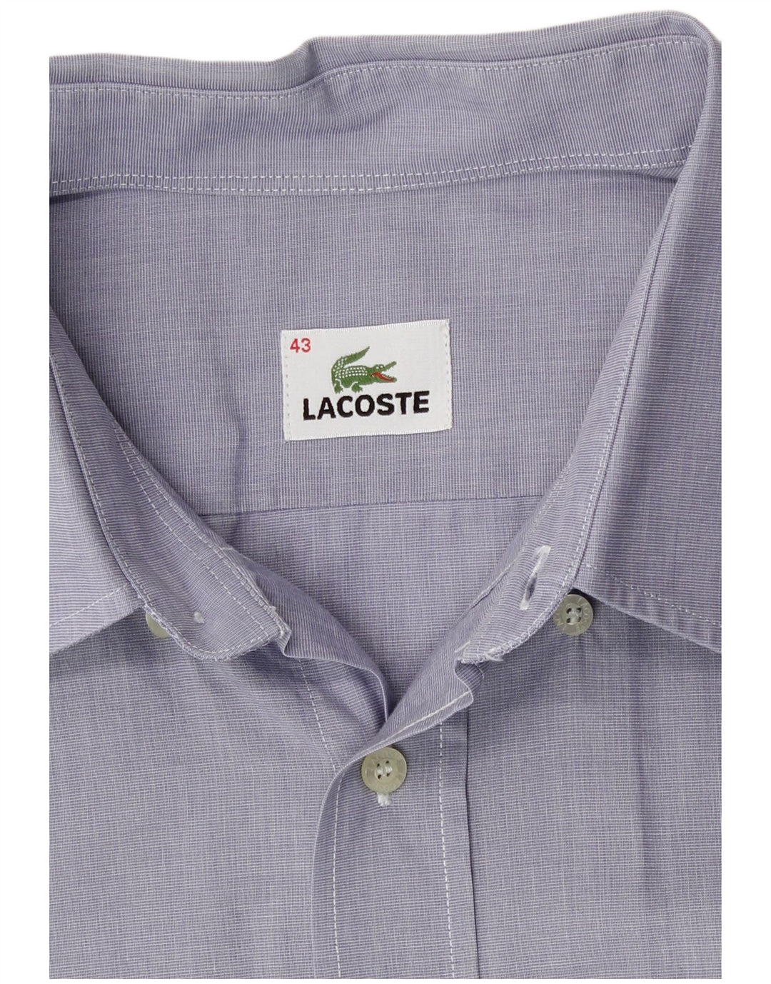 Ανδρικό κοντομάνικο πουκάμισο Lacoste Μέγεθος 43 Μεγάλο μπλε βαμβακερό