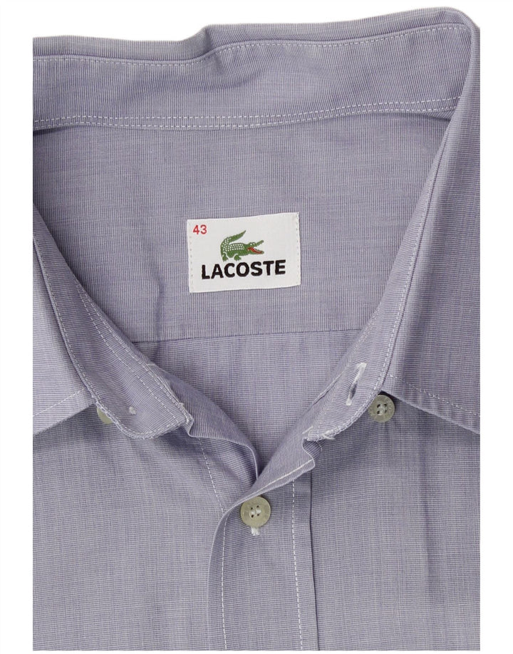 Ανδρικό κοντομάνικο πουκάμισο Lacoste Μέγεθος 43 Μεγάλο μπλε βαμβακερό