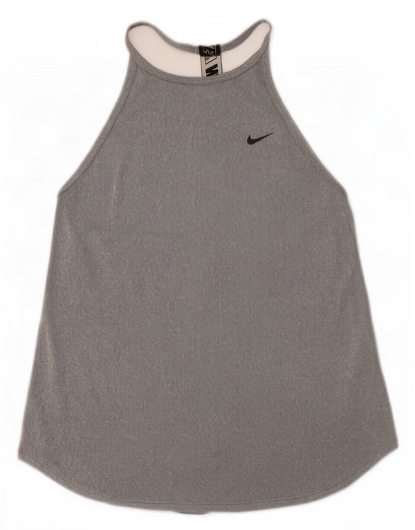 Γυναικείο γραφικό γιλέκο Nike Dri Fit Top UK 8 Small Grey Colorblock Polyester