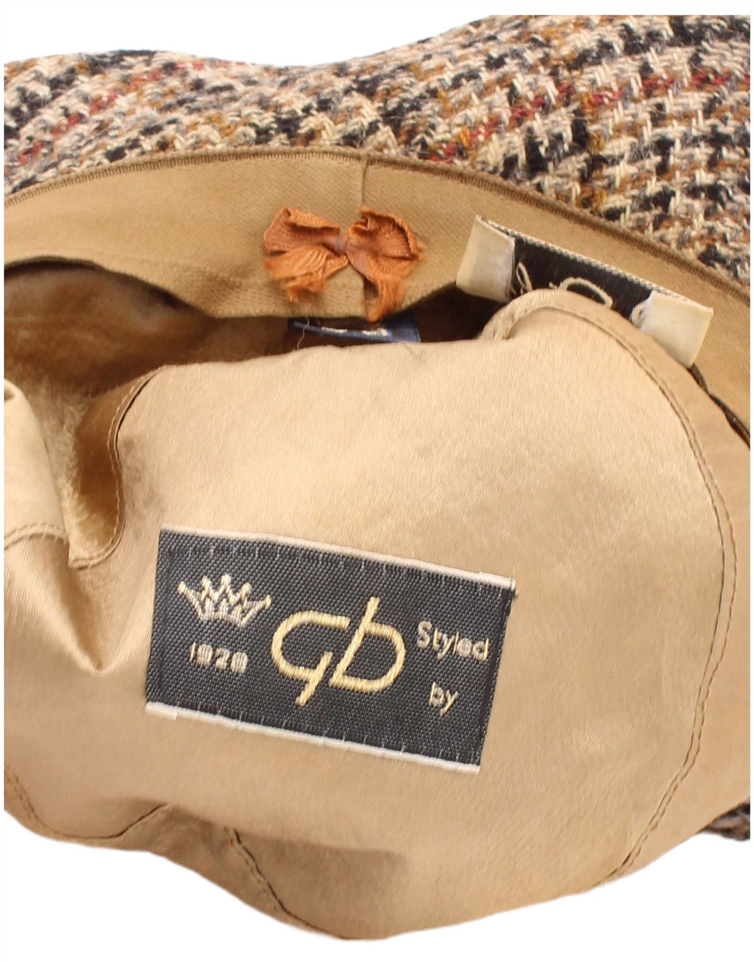 Vintage Ανδρικό Καπέλο Bucket Μεγάλο Μπεζ Houndstooth Classic