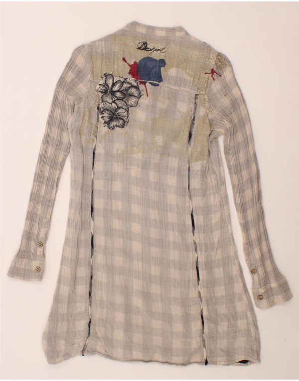 DESIGUAL Γυναικείο πουλόβερ φόρεμα UK 10 Small Grey Floral Βαμβακερό