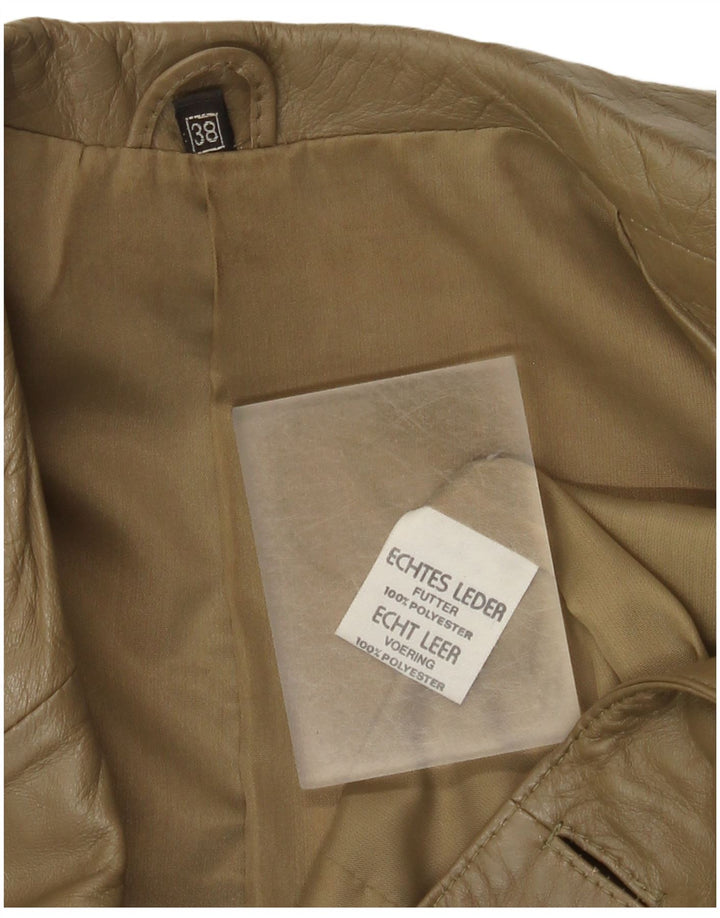 Vintage Γυναικείο Oversized Δερμάτινο Μπουφάν IT 38 XS Χακί Δερμάτινο