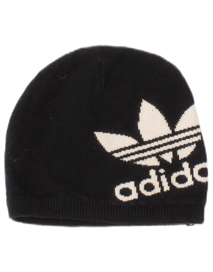 Γυναικείο καπέλο Beanie γραφικό Adidas One Size μαύρο βαμβακερό
