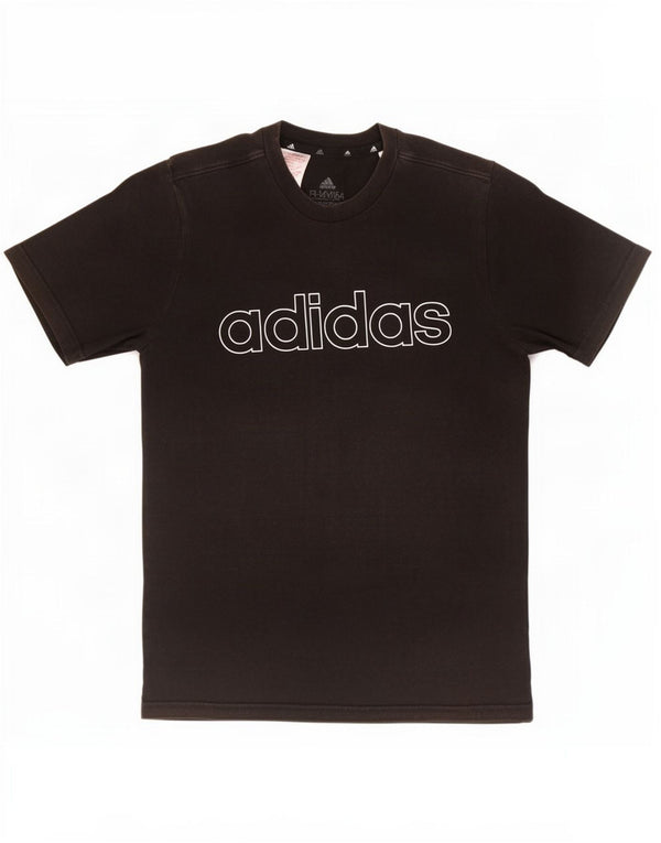 Γραφικό T-Shirt Adidas Boys Top 13-14 ετών Μαύρο βαμβακερό