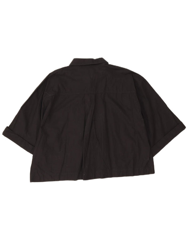 Zara Γυναικείο πουκάμισο με κοντό μανίκι UK 18 XL Μαύρο