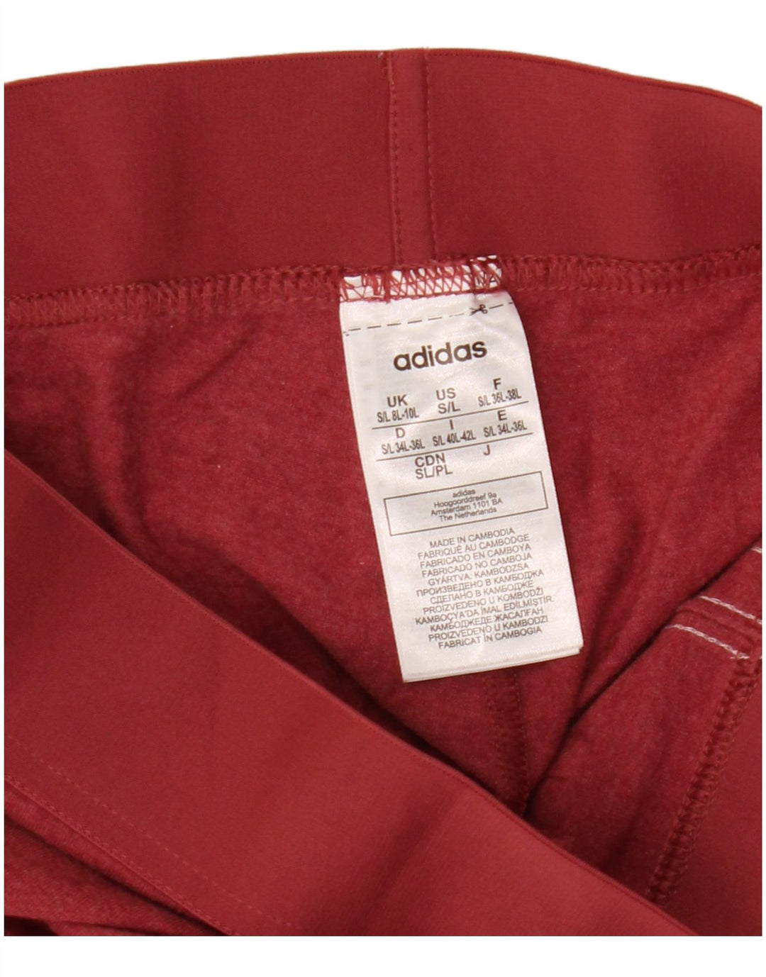 Γυναικείο κολάν ADIDAS UK 8/10 Μικρό βαμβακερό μπορντό