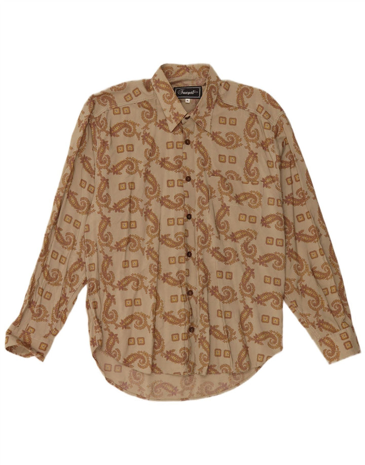 Vintage ανδρικό πουκάμισο μεσαίο Khaki Paisley