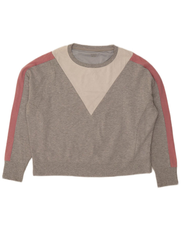 Γυναικεία φούτερ Marks & Spencer Crop Jumper UK 12 Medium Grey Colourblock