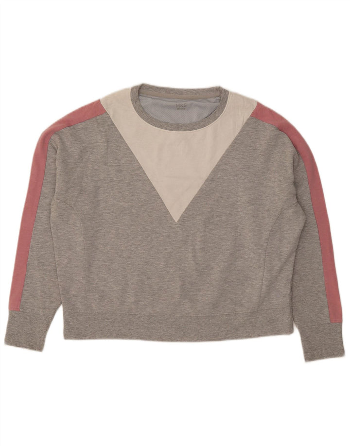 Γυναικεία φούτερ Marks & Spencer Crop Jumper UK 12 Medium Grey Colourblock