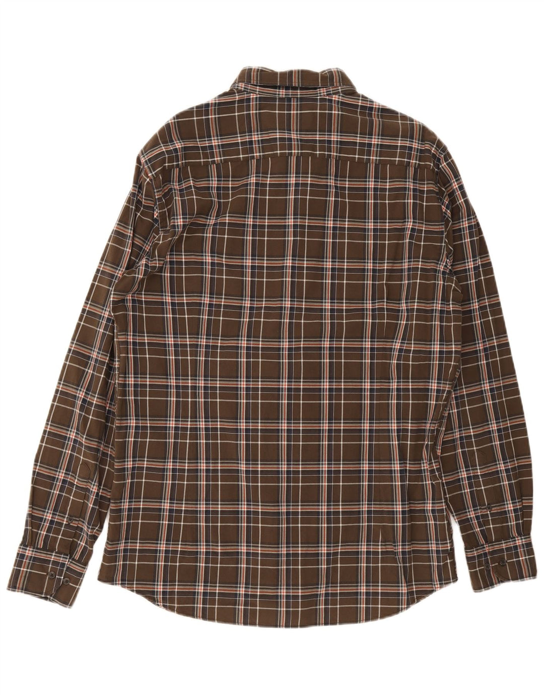 Ανδρικό πουκάμισο Massimo Dutti XL Καφέ βαμβακερό καρό