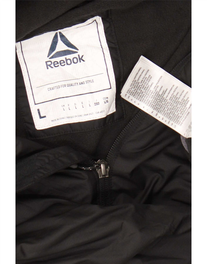 Ανδρική αθλητική φόρμα Reebok με κουκούλα Top Jacket μεγάλο μαύρο πολυεστέρα