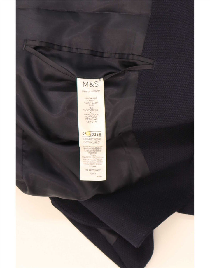 Marks & Spencer Ανδρικό μπλέιζερ με 2 κουμπιά μπουφάν UK 42 Large Navy Blue Polyamide