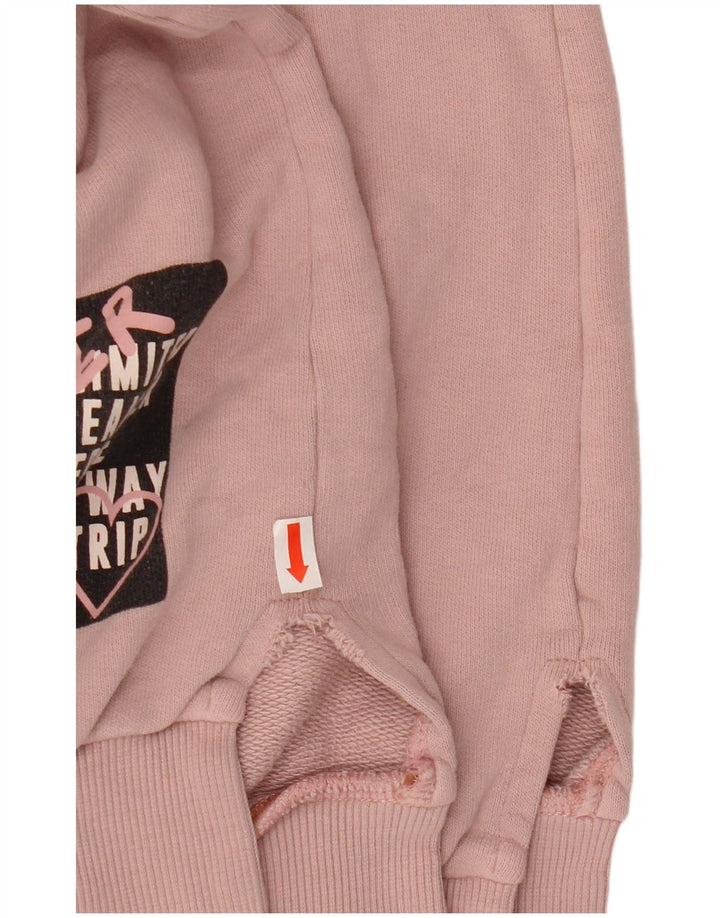 BENETTON Γυναικεία γραφική φούτερ Jumper UK 16 Large Pink