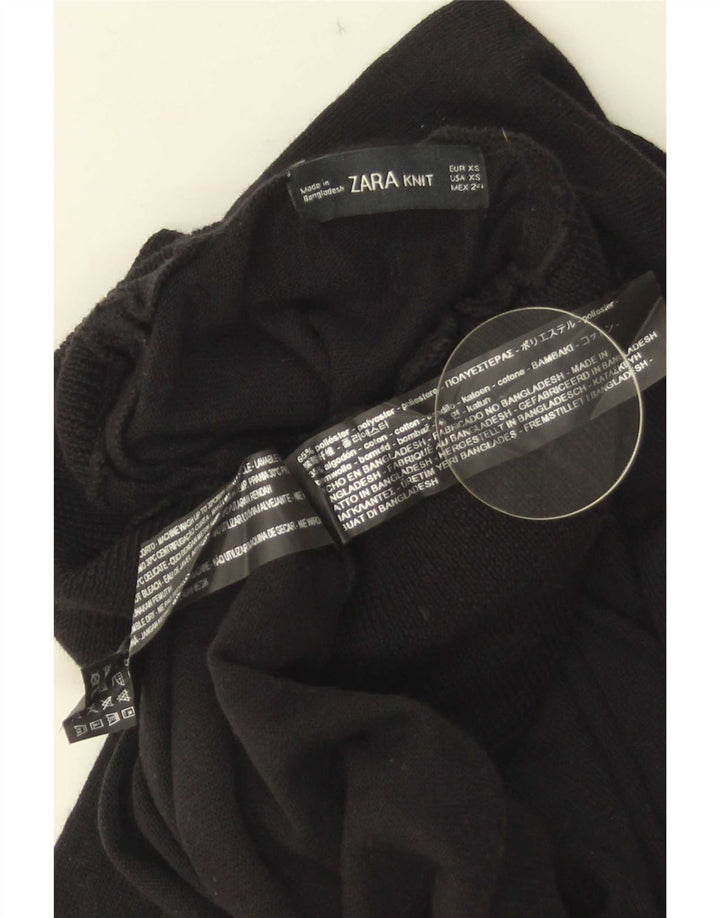 Zara Γυναικείο πουλόβερ με ρολό λαιμόκοψη UK 6 XS μαύρο πολυεστέρα