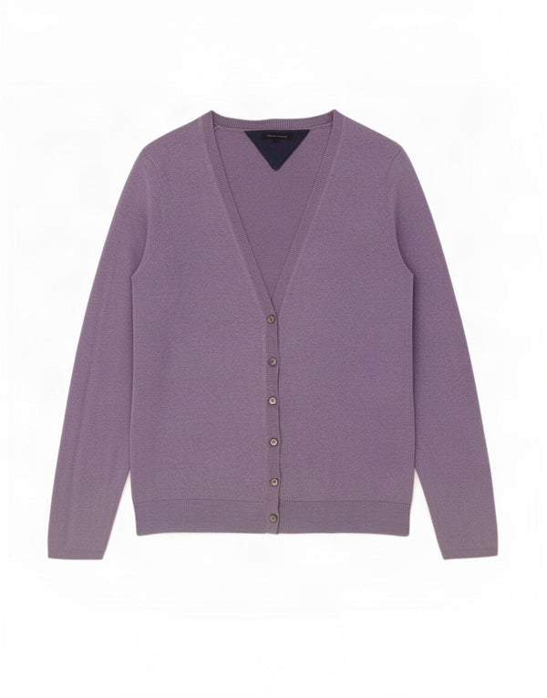 Tommy Hilfiger Γυναικείο πουλόβερ ζακέτα UK 10 Small Purple Βαμβακερό