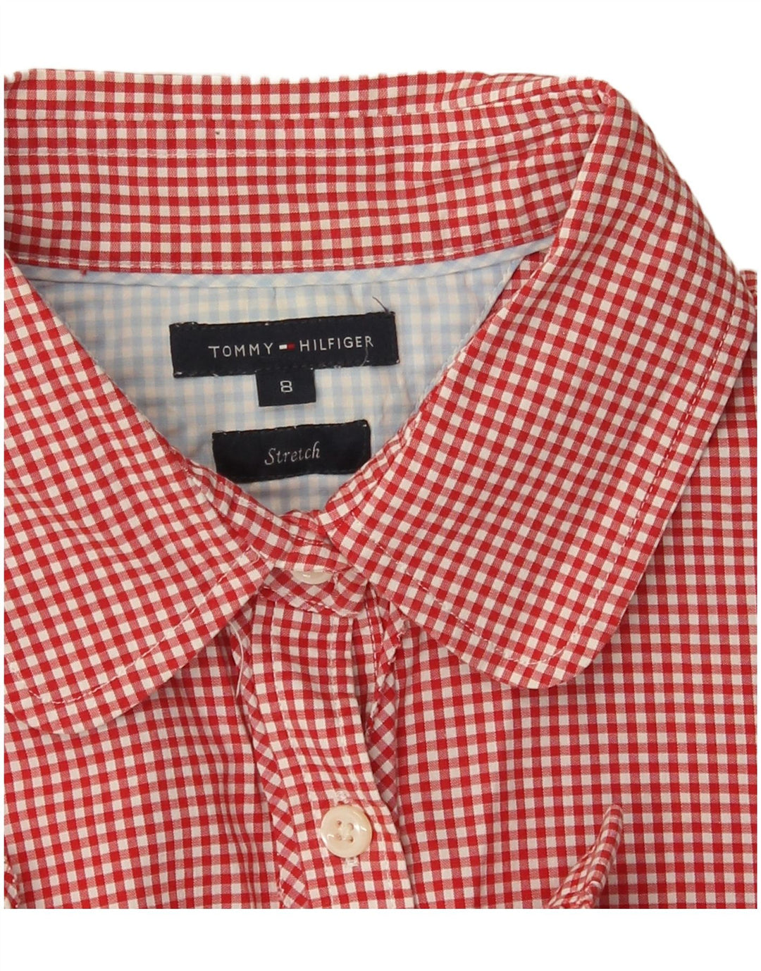 Γυναικείο κοντομάνικο πουκάμισο Tommy Hilfiger US 8 Medium Red Gingham