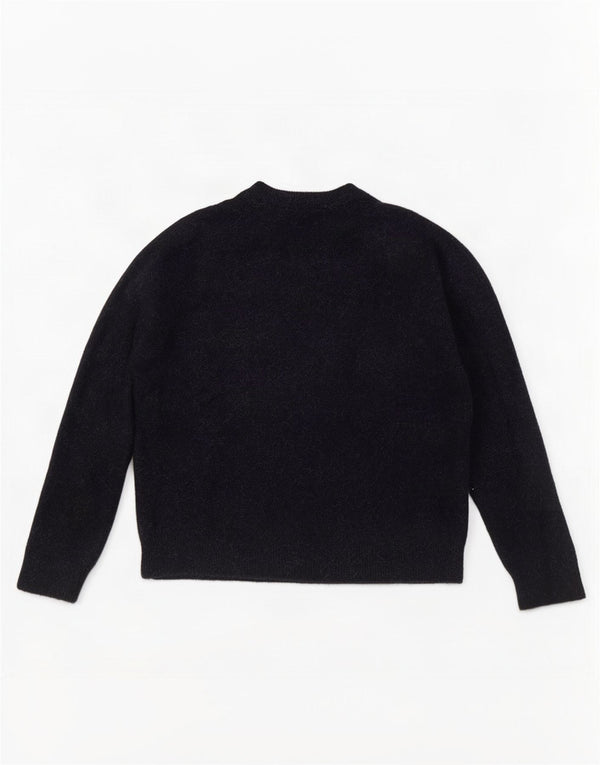 Zara γυναικείο πουλόβερ με λαιμόκοψη UK 14 Medium Navy Blue Polyamide