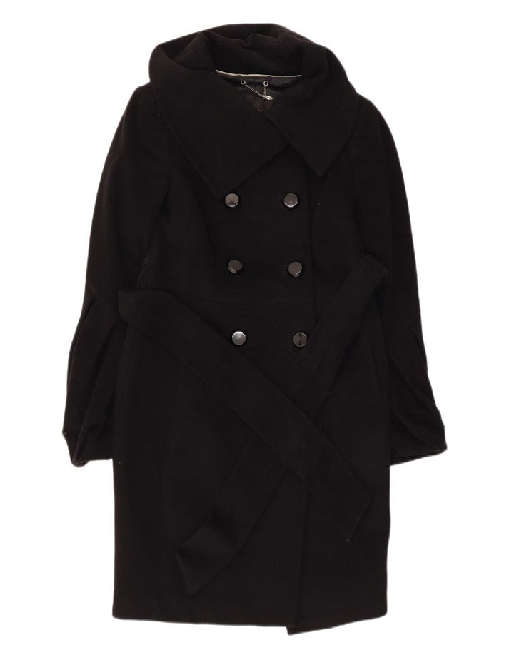 COAST Γυναικείο παλτό με διπλό στήθος UK 10 Small Black Wool