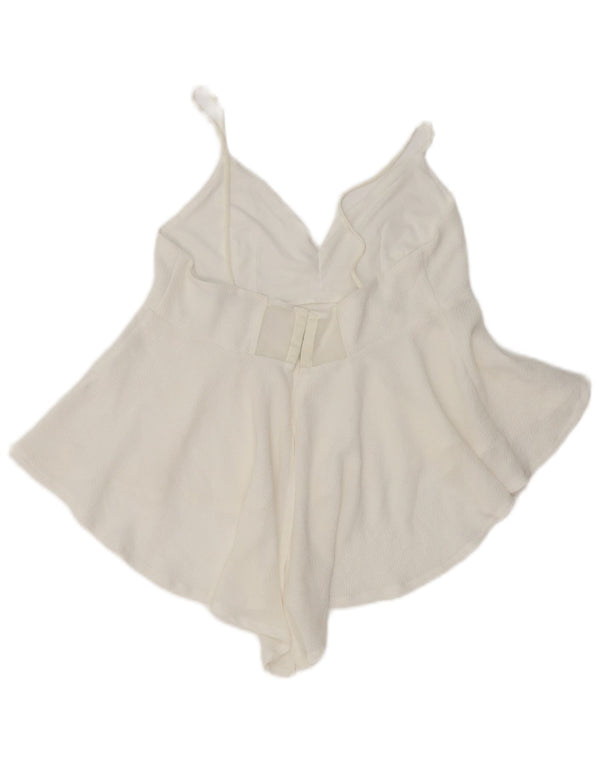 Zara Γυναικείο Asymmetric Cami Top UK 8 Small White