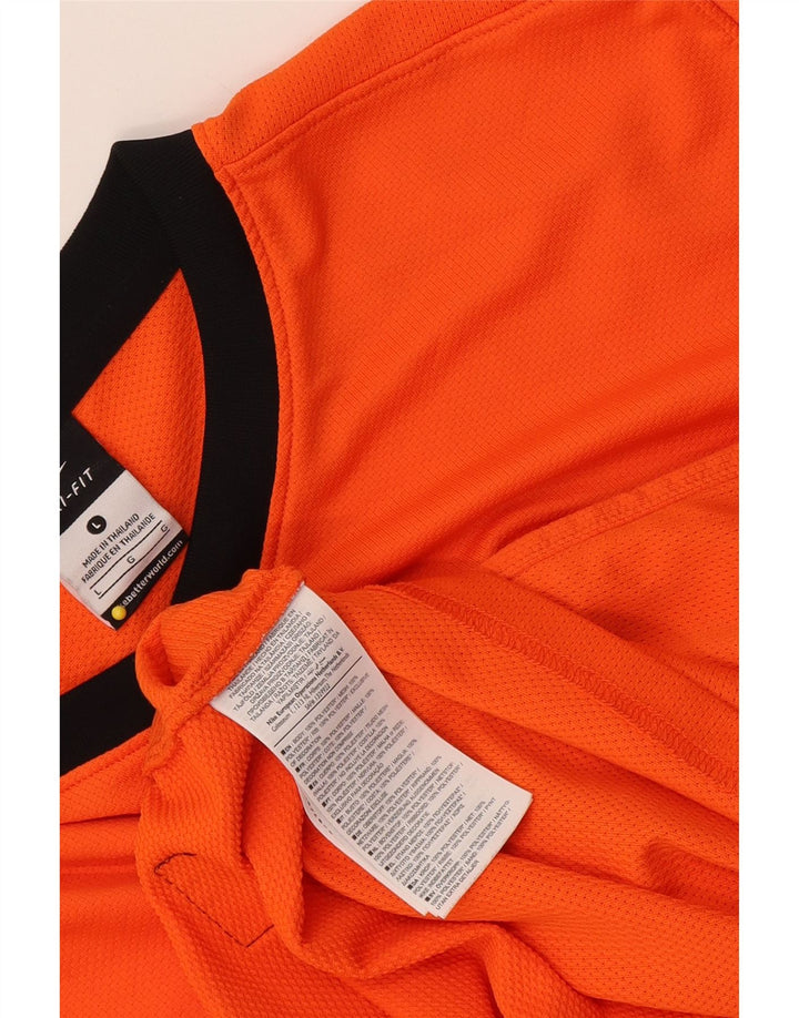 Ανδρικό τοπ Nike Dri Fit με μακρυμάνικο μεγάλο πορτοκαλί χρώμα πολυεστέρας