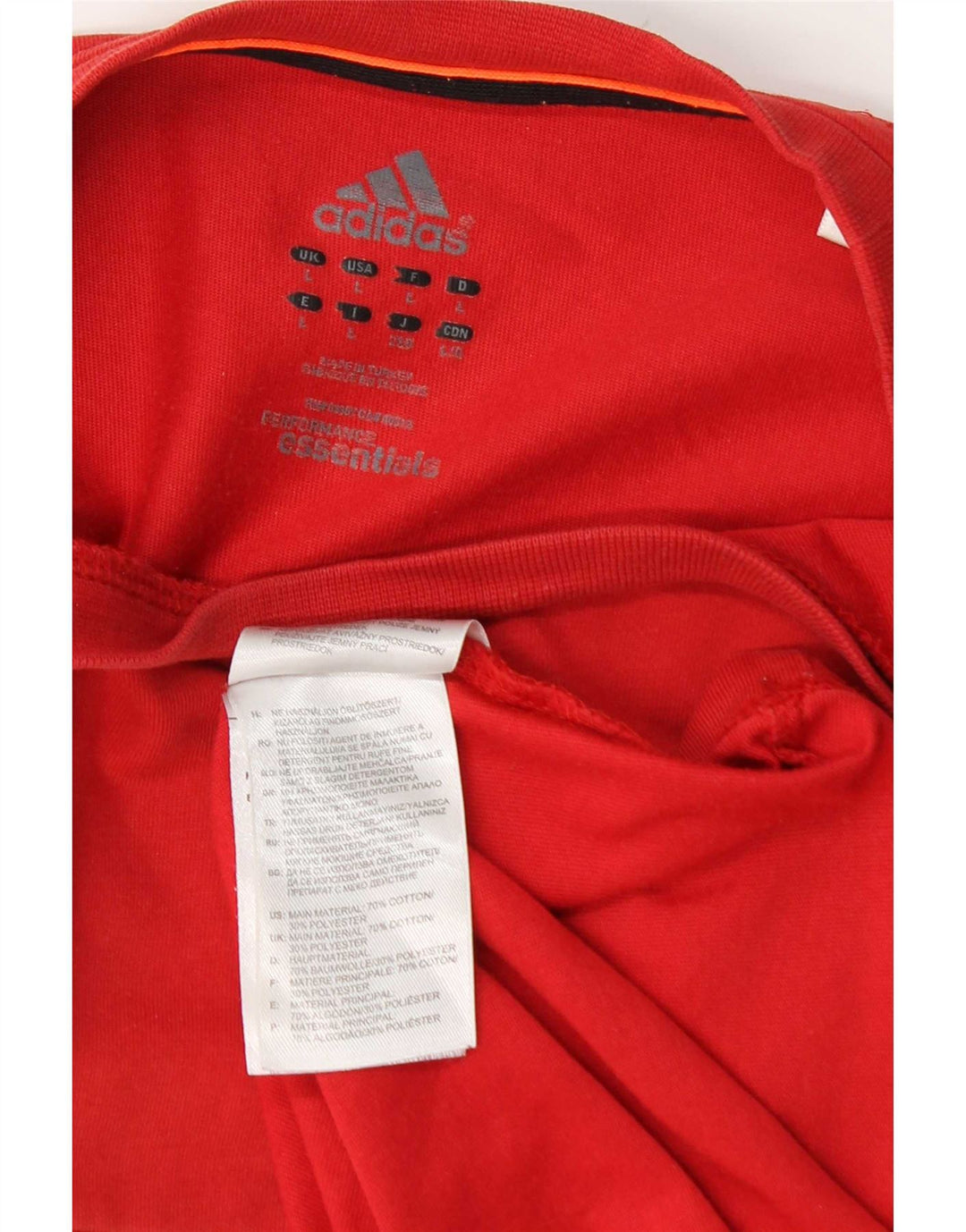 Adidas Ανδρικό T-Shirt Climalite Top μεγάλο κόκκινο βαμβακερό