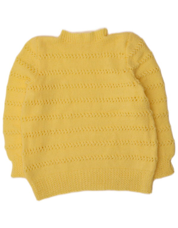 Vintage γυναικείο πουλόβερ με λαιμό χελώνα UK 14 Large Yellow