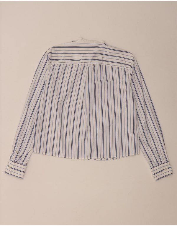 Polo Ralph Lauren γυναικείο πουλόβερ πουκάμισο US 4 Small White ριγέ βαμβακερό