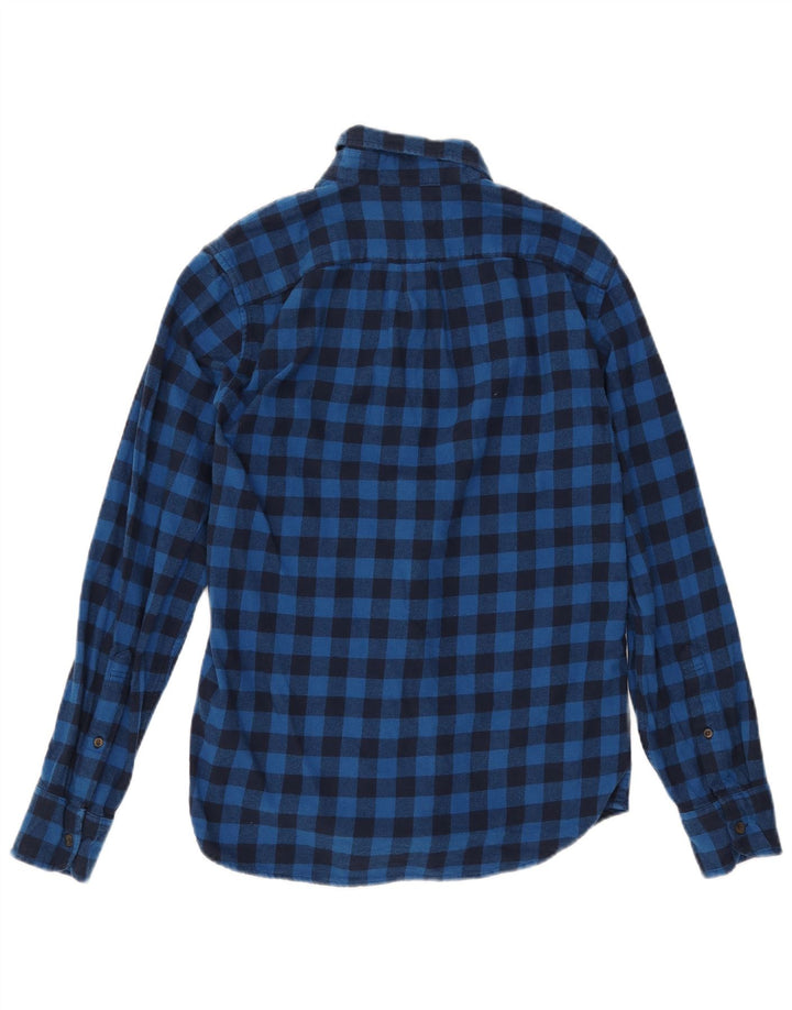 J. CREW Ανδρικό Slim Flannel πουκάμισο Μικρό Navy Blue Gingham Cotton