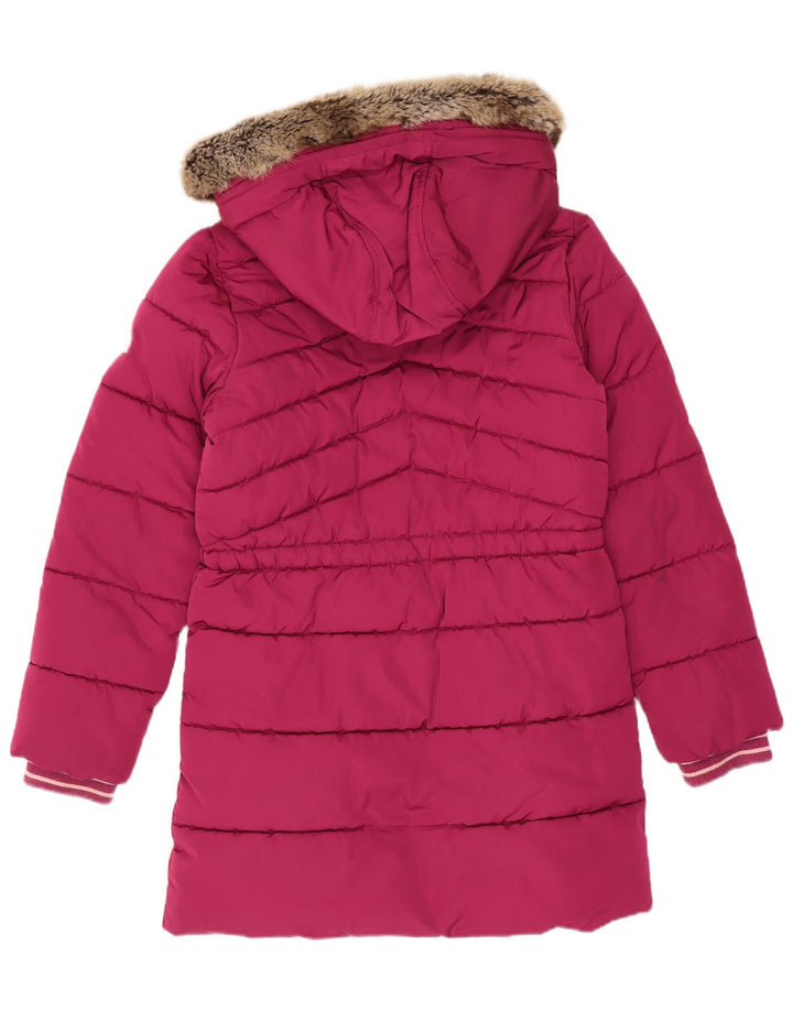 Joules Girls Hooded Podded Coat 9-10 Years Pink Polyester