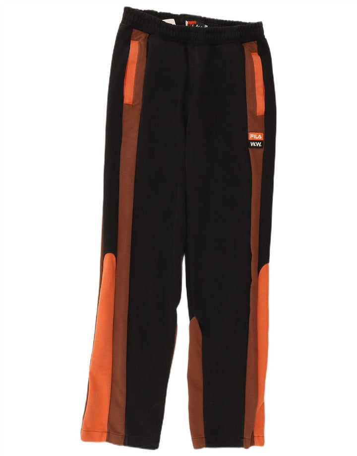 FILA Mens Tracksuit Trousers Small  Black Colourblock Cotton