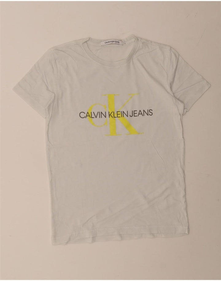Ανδρικό γραφικό T-Shirt CALVIN KLEIN JEANS Τοπ μεσαίο λευκό