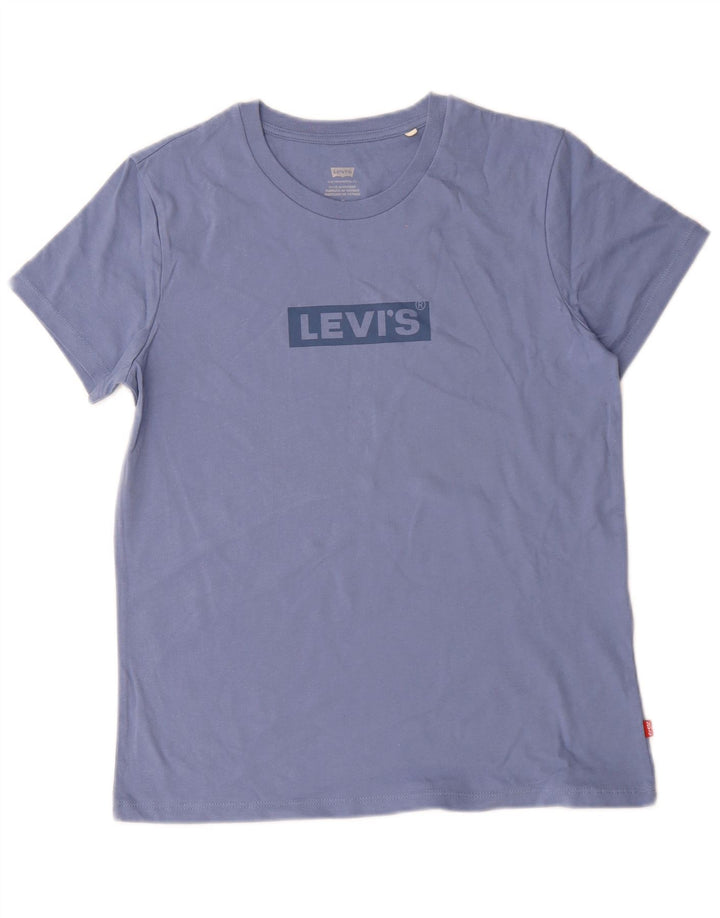 Γυναικείο γραφικό μπλουζάκι Levi's Top UK 14 μεσαίο μπλε βαμβακερό