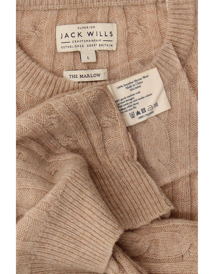 Ανδρικό πουλόβερ JACK WILLS The Marlow Crew Neck Jumper Large Beige